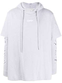 Off-White layered-effect logo hoodie