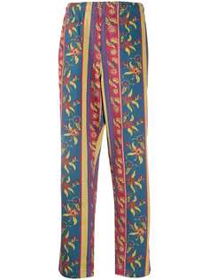 Stussy прямые брюки с принтом Fleur Stripe
