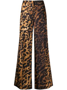 Alberto Biani расклешенные брюки с леопардовым принтом
