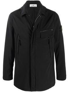 Stone Island куртка с логотипом и капюшоном