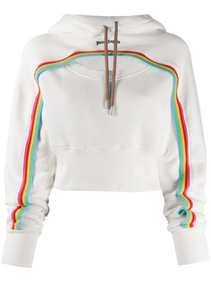 Palm Angels укороченное худи Rainbow с вырезами
