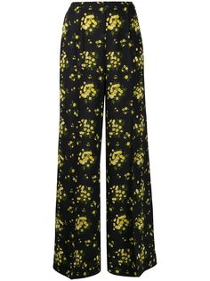 Emilia Wickstead брюки широкого кроя с цветочным принтом