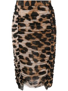 GANNI юбка-карандаш с леопардовым принтом