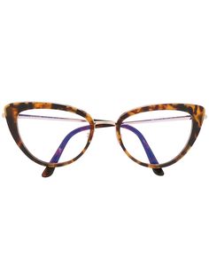 Tom Ford Eyewear очки TF5580-B в оправе кошачий глаз черепаховой расцветки