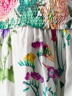 P.A.R.O.S.H. floral print off the shoulder blouse