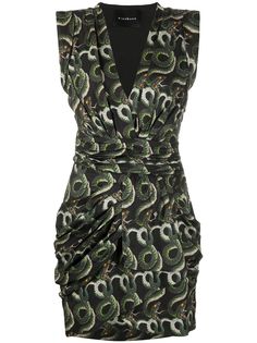 John Richmond короткое платье со змеиным принтом