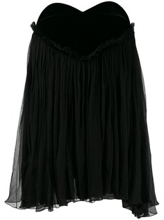 Saint Laurent платье мини со складками