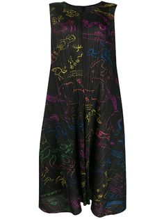 Pleats Please Issey Miyake плиссированное платье миди с принтом