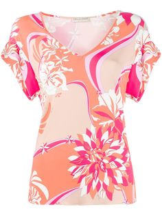 Emilio Pucci блузка с V-образным вырезом и принтом