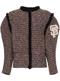 Gucci твидовый пиджак с вышивкой