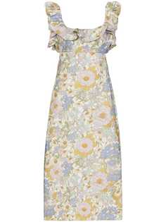 Zimmermann платье с цветочным принтом и оборками