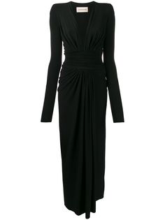 Alexandre Vauthier платье с глубоким V-образным вырезом и сборками