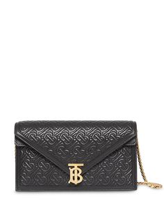 Burberry маленький стеганый клатч с монограммой TB