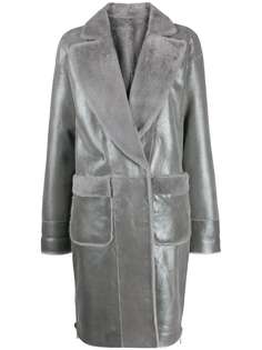 Lorena Antoniazzi пальто с эффектом металлик