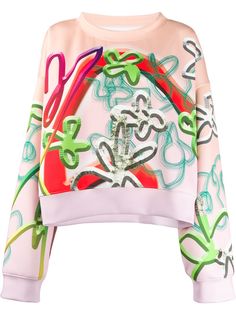 Maison Margiela свитер с цветочным принтом