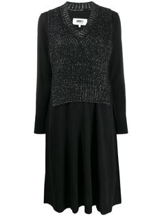 Mm6 Maison Margiela трикотажное платье со вставками