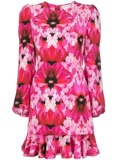 Alexander McQueen платье с оборками и цветочным принтом
