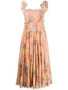Zimmermann ярусное платье Zinnia