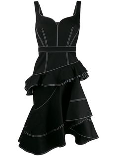 Alexander McQueen ярусное платье с асимметричным подолом