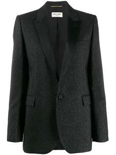 Saint Laurent блейзер с эффектом металлик