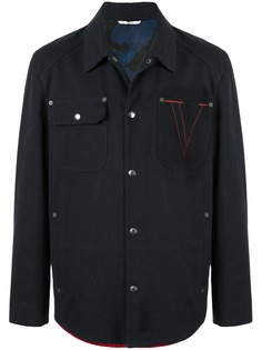 Valentino куртка с вышивкой и вязаной вставкой на спине