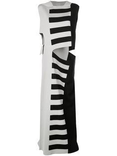 Rick Owens платье макси в полоску с вырезными деталями