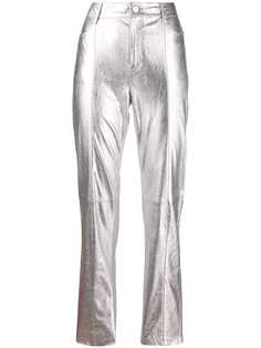 Karl Lagerfeld брюки прямого кроя с эффектом металлик