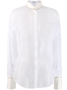 Brunello Cucinelli рубашка с фактурным воротником