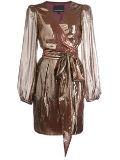 Cynthia Rowley платье Rocky из ткани ламе с запахом