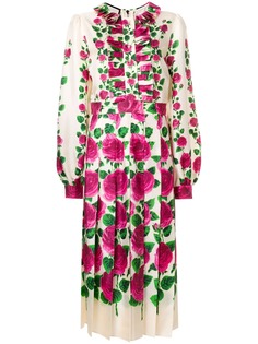 Gucci платье с принтом Rose Garden