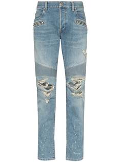Balmain джинсы кроя слим с эффектом потертости