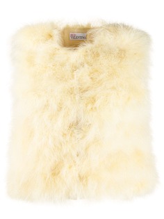 RedValentino укороченный жилет с перьями