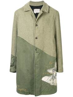 Greg Lauren однобортное пальто со вставками