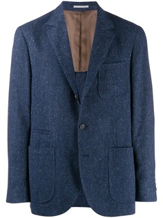 Brunello Cucinelli классический блейзер с узором шеврон