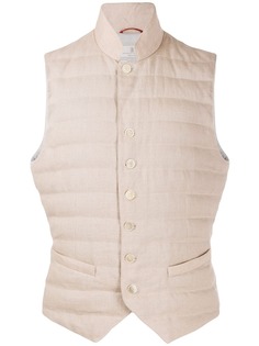 Brunello Cucinelli дутый жилет в стиле колор-блок