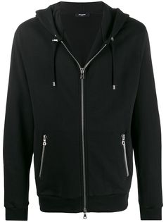 Balmain худи на молнии с принтом