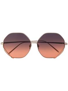 Linda Farrow солнцезащитные очки в восьмиугольной оправе