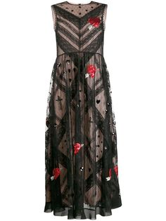 RedValentino платье миди с вышивкой