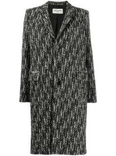 Saint Laurent однобортное пальто с узором