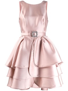 Alberta Ferretti платье с оборками и поясом