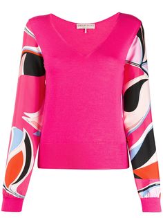 Emilio Pucci трикотажный топ с контрастными рукавами