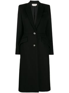 Alexander McQueen приталенное однобортное пальто