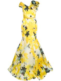 Marchesa вечернее платье с открытыми плечами