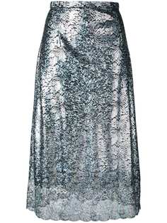 Christopher Kane блестящая гипюровая юбка длины миди