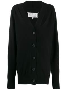 Maison Margiela кашемировый кардиган вырезными деталями