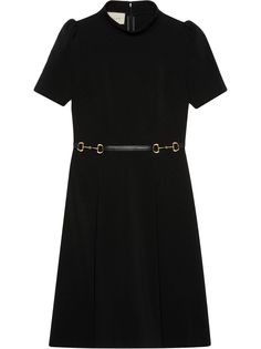 Gucci платье с ремнем и пряжкой Horsebit