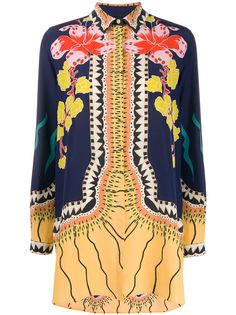 Etro блузка с цветочным узором и длинными рукавами