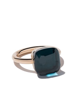 Pomellato 18kt rose & white gold maxi Nudo blue topaz ring