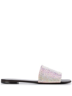 Giuseppe Zanotti шлепанцы с кристаллами