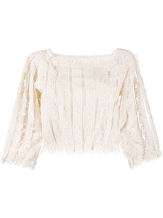 RedValentino укороченный кружевной топ